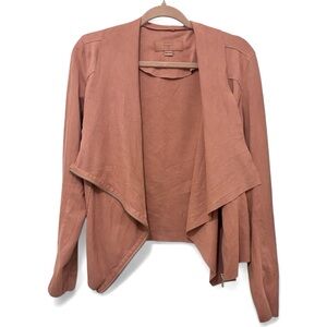 Blank NYC Pink Faux Suede Zip Up Moto Style Jacket